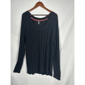 Vintage Old Navy Y2K Open Cable Knit Sweater Size 3X Preppy Fisherman Coastal